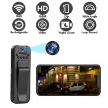 CraftedDwelling Mini camera night vision small wireless policial body cam micro voice video recorder secret police wearable ir bodycam discreet