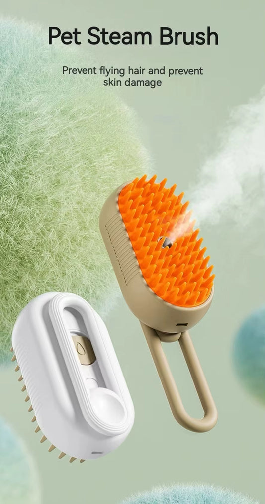 CraftedDwelling 3-In-1 Dog Hair Brush Cat Hair Brush Electric Pet Cleaning Brush Steam Spray Brush Massage Hair Removal Comb anti Flying Brush